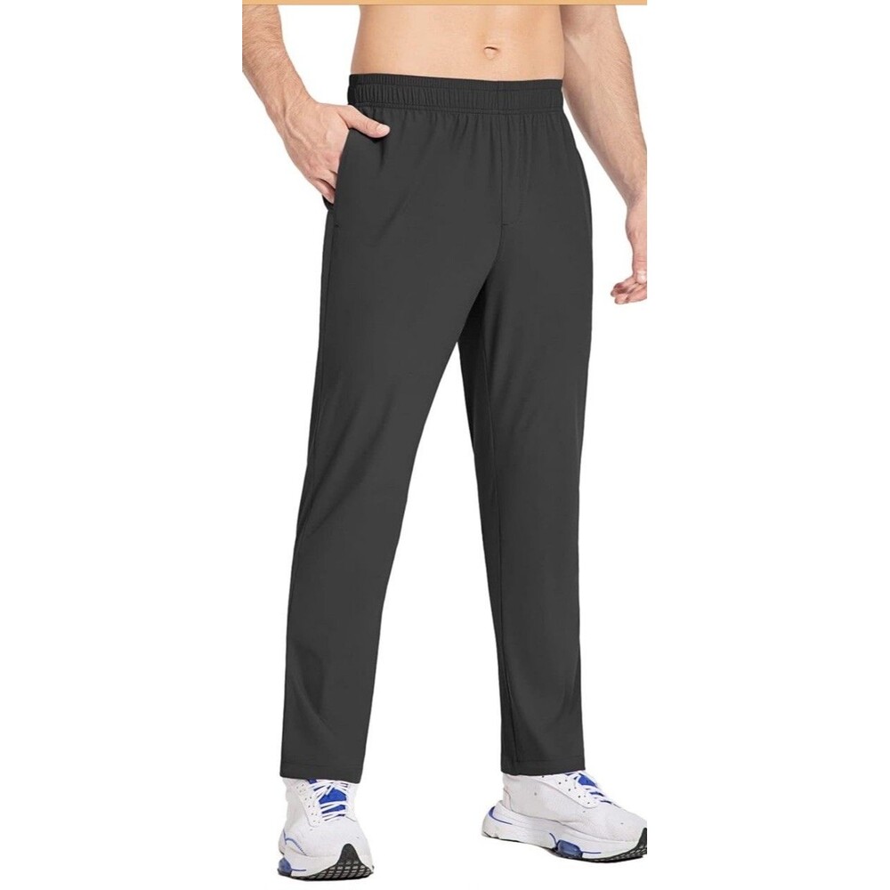 BALEAF Mens Black Hiking Pants Golf Lightweight Athletic Outdoor Zip Pocket XL